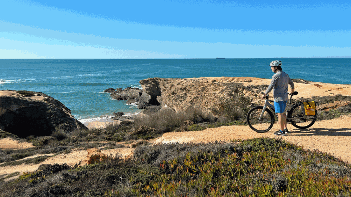 Cyclist on the Portuguese coast